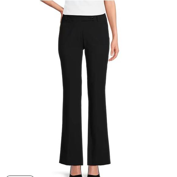 Calvin Klein Black Curvy Fit Roomy Hip Straight Leg Trouser Pants NEW Career - Picture 1 of 12